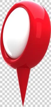 Vertical image of red and white geo locator, digital map pin icon Stock Photos