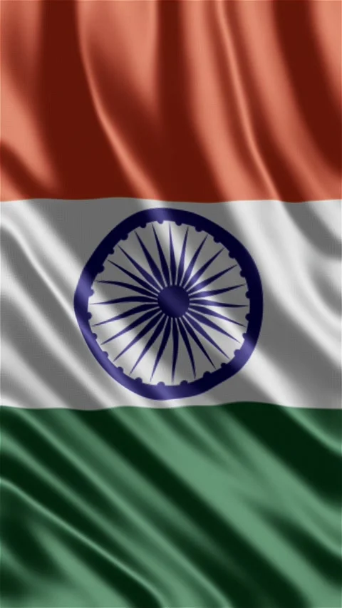 Vertical Indian Flag Waving in the Wind India Independence Vidéo 314432713