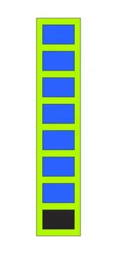 Vertical indicator bar with segments 2D cartoon object Stock Illustration