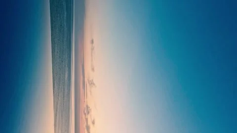 Vertical, Infinity Swimming Pool Beach Sea Blue Azure Yellow Orange Sunrise Sky  Video stock 290501162