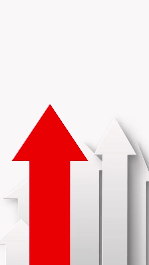 Vertical inflation concept 3d animation Stock Footage 302765120