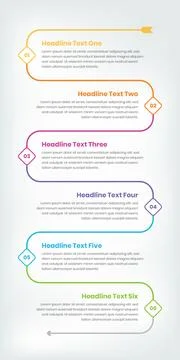 Vertical infographic timeline template for text based presentation Illustrazione stock