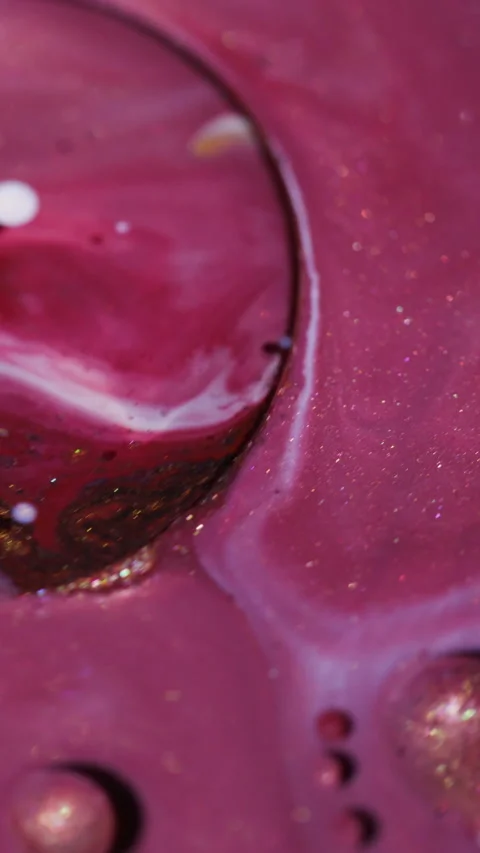 Vertical ink blend oil bubbles sparkling glitter Stock Footage 333523520
