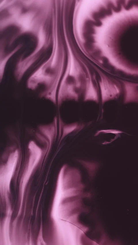 Vertical ink blot splatter water pink flow spill Stock Footage 329276548