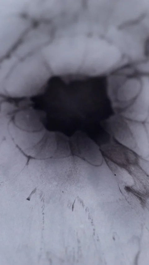 Vertical ink transition pigment round blob flow Stock Footage 326336445