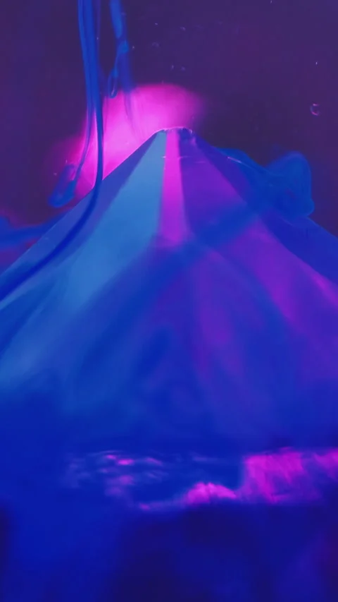 Vertical Ink water background blue haze pyramid pink light Stock Footage 267510279