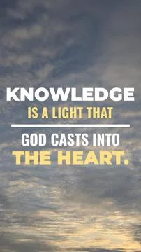 Vertical inspirational typography design featuring the quote Knowledge is a.. Stock Photos