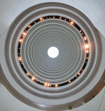 Vertical interior view of an architectural dome Foto stock