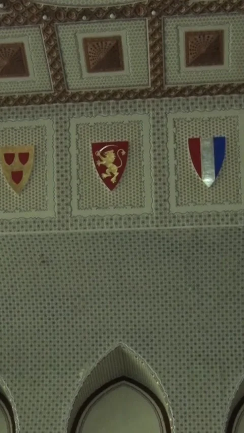 Vertical Interior View of the Grand Prayer Hall in Novi Sad Synagogue Stock-Footage 329700758