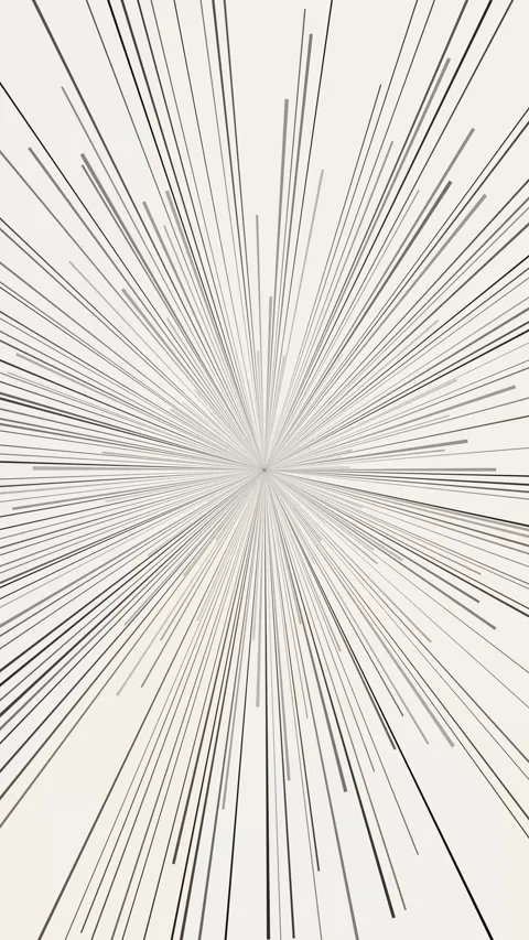 Vertical inverted black anime zoom burst speedlines on white background Stock Footage 340134406