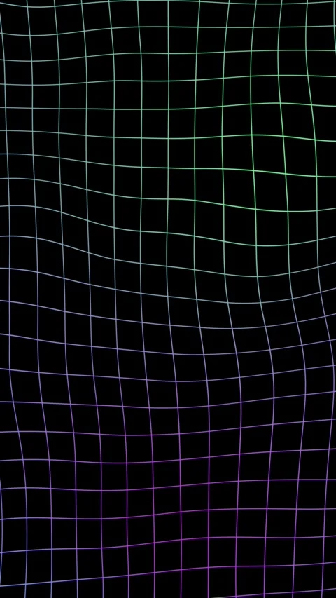 Vertical Iridescent Wavy Grid on Black Seamless Loop 스톡 동영상 331416666