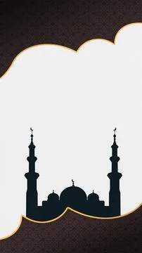 Vertical Islamic-themed background featuring dark brown geometric patterns,.. Stock Photos