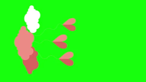 VERTICAL ISOLATED HEART BALLOONS Stock Footage 263479926