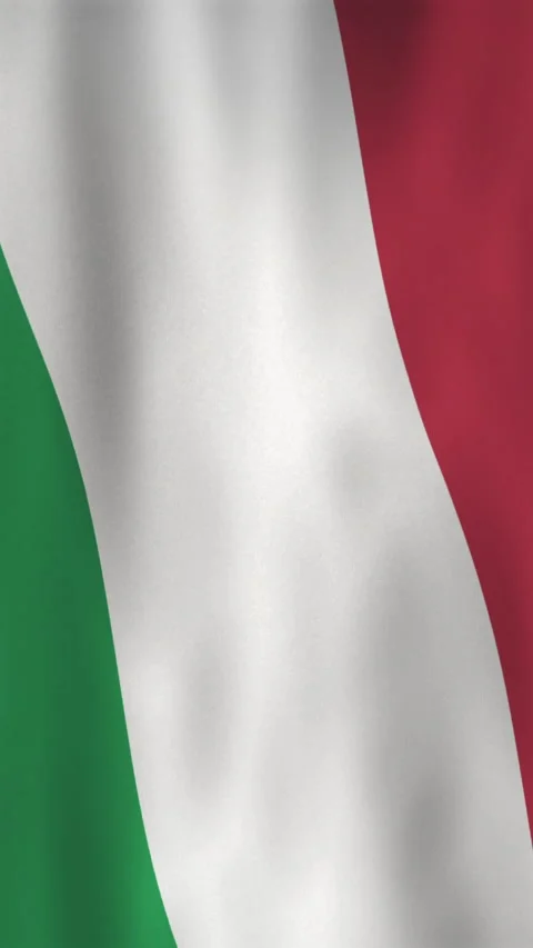 Vertical Italy Flag Wavy Motion Background with Seamless Loop Stock Footage 303434135