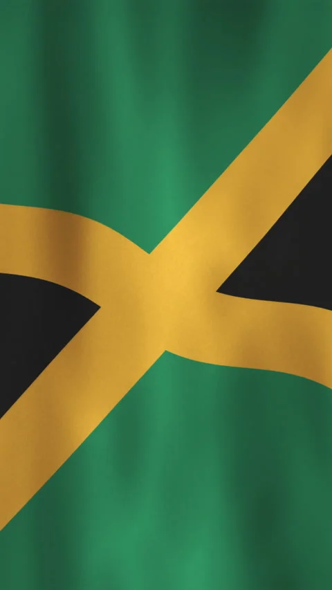 Vertical Jamaica Flag Wavy Motion Background Motion Graphic Stock Footage 303434134