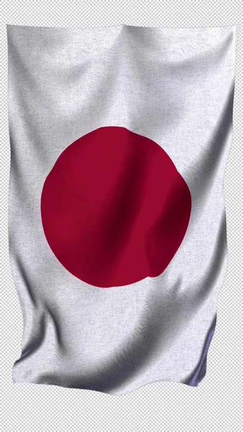 Vertical Japan Flag Stock Footage 340400463