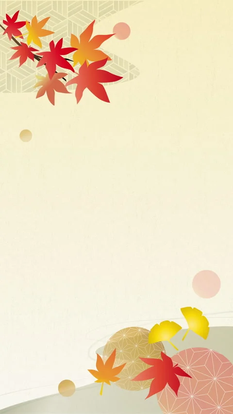Vertical Japanese Autumn Leaves Loop Background with Copy Space Stock Footage 345482563