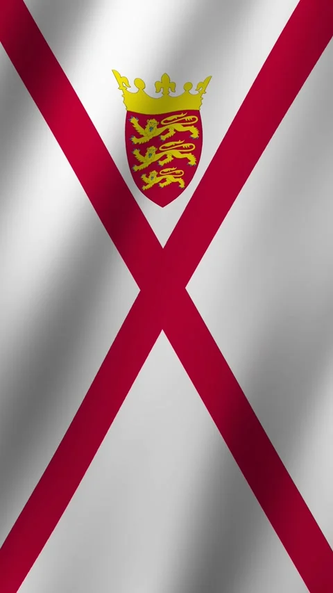Vertical Jersey Flag Animated 4k video Stock Footage 296780639