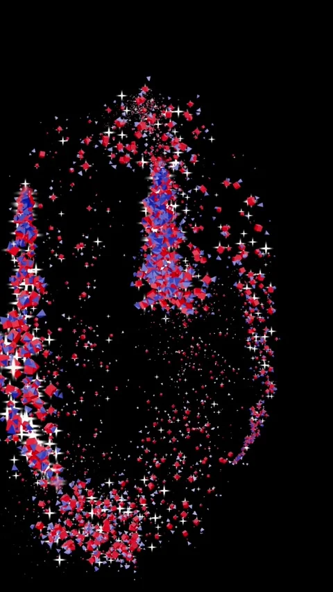Vertical July 4th Red White and Blue Confetti Party 4K Loop Stock Footage 321779727