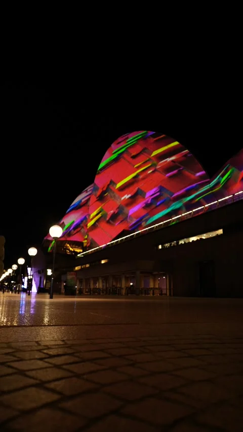Vertical Kiss of light by David McDiamid Sydney Opera House 6K Stock Footage 310388189