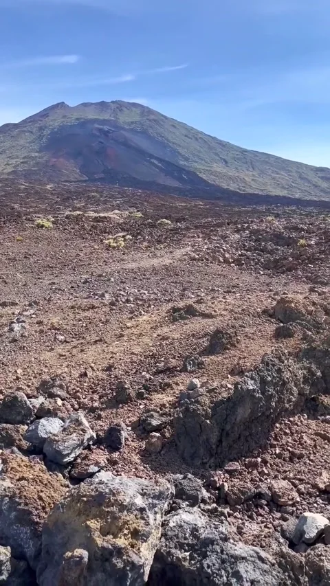 Vertical landscape video on Teide volcano, Tenerife, Spain Stock Footage 250451430