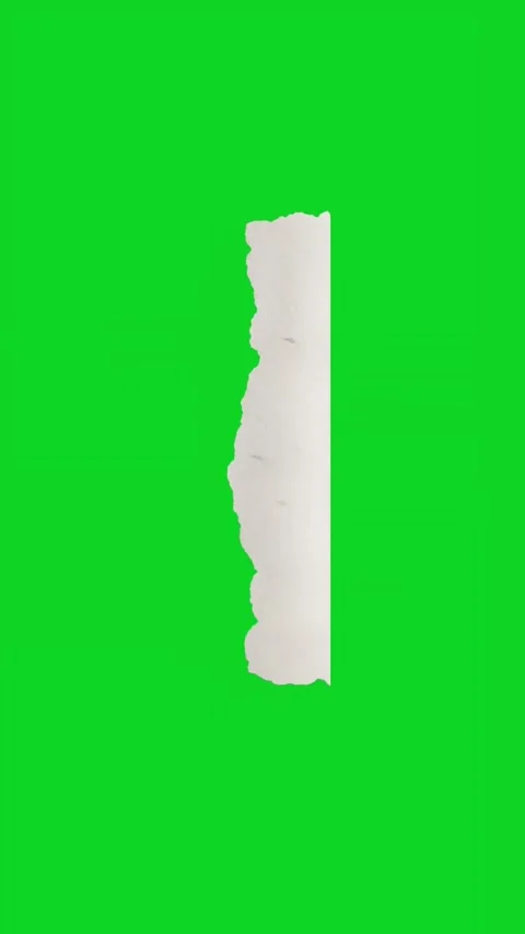 Vertical large white paper piece floating flat revealing animated on green Stock Footage 335217002