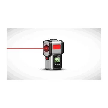 Vertical laser distance measuring device, precision construction tool Stock Illustration