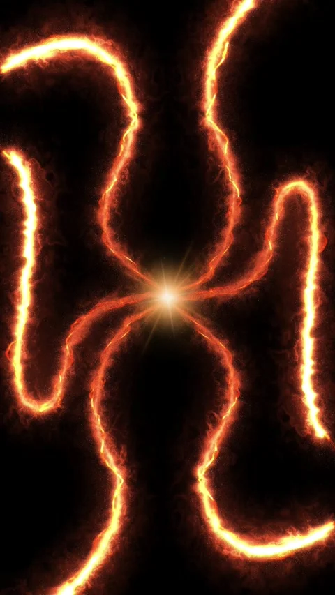 Vertical Laser Lines Orange Abstract on Black 4K Loop Stock Footage 296490975