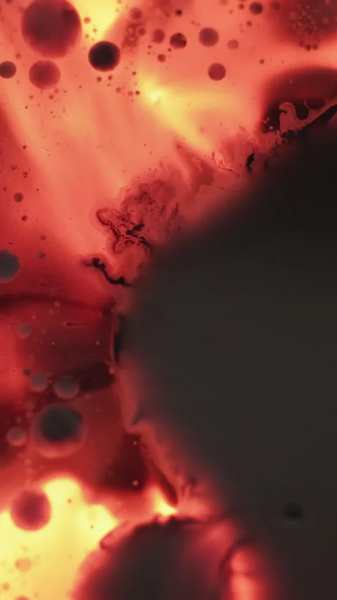 Vertical lava volcanic emulsion flow water paint Stock Footage 330515625