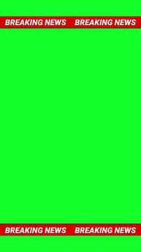 Vertical layout with breaking news ticker bars green background Stock Illustration