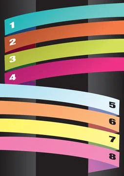 Vertical Layout with Colorful Numbered Strips Stock Illustration
