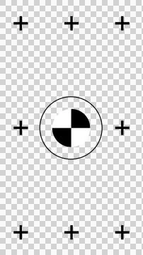 Vertical layout of tracking markers with central quadrant circle isolated Stock Illustration
