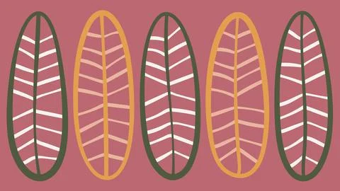 Vertical Leaf Forms with Colorful Background Stock Illustration