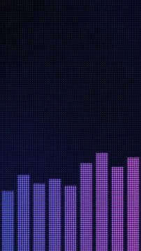 Vertical LED Dot Blue Purple Equalizer Music Background Stock Illustration