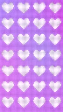 Vertical LED Dot Glowing White Hearts Purple Blue Gradient Background イラスト素材