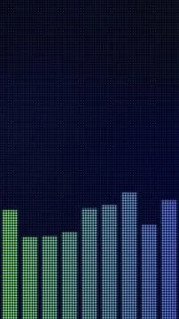 Vertical LED Dot Yellow Blue Equalizer Music Background Stock Illustration