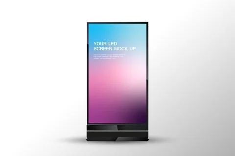 A vertical LED screen mock-up features a soft gradient background transitio.. Stock-Illustration