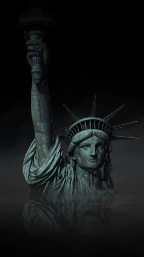 Vertical Liberty Sinking in the Night 4K Loop Stock Footage 276284567