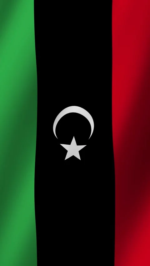 Vertical Libya Flag footage video waving in wind, Flag of Libya waving anima Stock-Footage 280382675