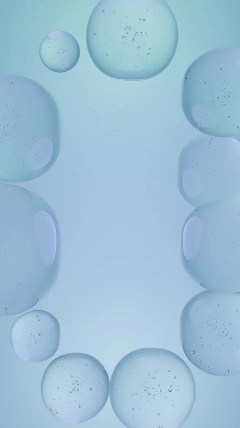 Vertical Light Blue Floating Fluid Bubbles Background Vidéo 334234848