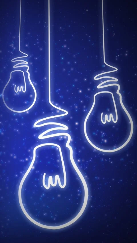 Vertical Light Bulb Glowing Lines on Stars 4K Stock Footage 271161662