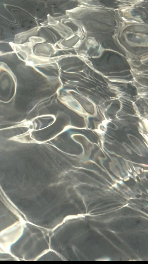 Vertical light reflections in clear water, silver caustics loop Video stock 332553535