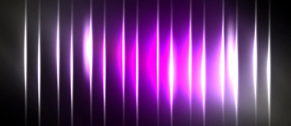 Vertical light streaks create glowing effect. Pink, white hues dominate dark Stock Illustration