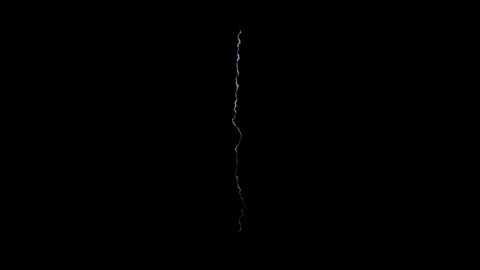 Vertical Lightning Strike Flash Atmospheric Layer Against Black Screen Stock Footage 337776724