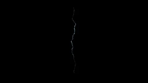 Vertical Lightning Strike Flash Atmospheric Layer Against Black Screen Stock Footage 337776924