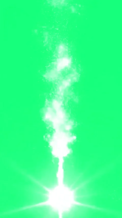 Vertical Lightning Water Impact Effect on Green Screen Electric Energy Strike Stock Footage 330001357