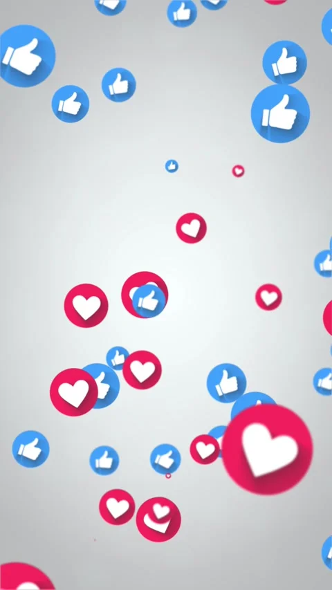 Vertical Likes and Hearts Background Loop Stock Footage 330656845