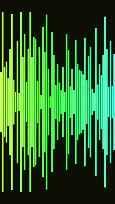 Vertical Lime Audio Spectrum Mirrored Bars Music Visualizer Loop 動画素材 339135388