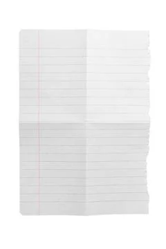 Vertical lined notebook paper isolated Stock Photos