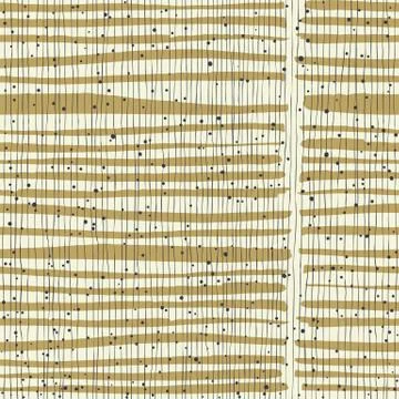 Vertical lines and dots on bold golden stripes. Hand-drawn seamless vector pa Stock Illustration